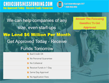 Tablet Screenshot of choicebusinessfunding.com